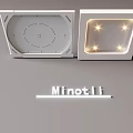 Stylish Ceiling Design With Square Panel Recessed Lights And Round Component By Minotli 3d model
