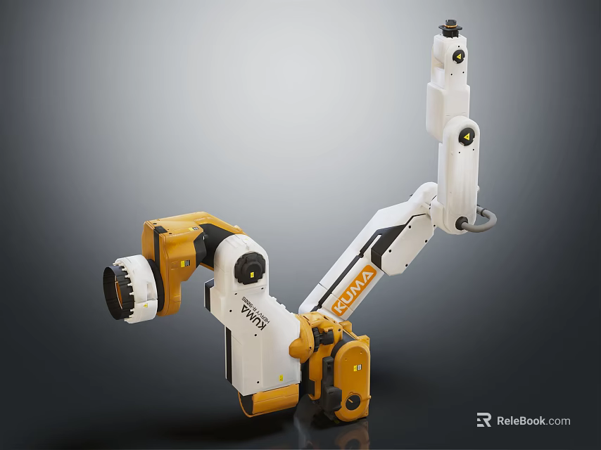 DOBOT White And Yellow Industrial Robotic Arm For Automation Applications 3d model