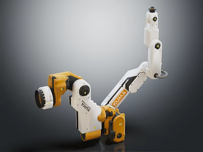 DOBOT White And Yellow Industrial Robotic Arm For Automation Applications 3d model