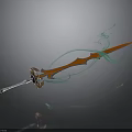 Fantasy Sword Design Featuring Orange Blade And Blue Energy Streams