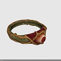 Mythical Fantasy Bracelet With Red Eye And Twisted Green Vine Decorative Design