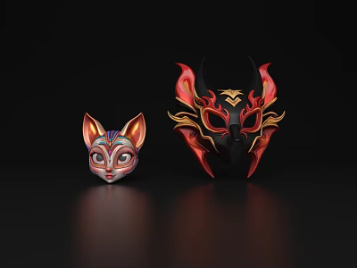 Mask Cat-shaped Mask Hood Realistic Headgear Kidnapper Headgear Face Gini Mask Face Mask Animal Mask 3d model