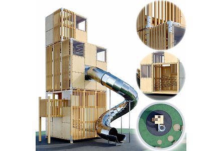 Modern slide children's play equipment 3d model