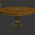 Classic Solid Wood Round Dining Table With Sturdy Pedestal Base Design