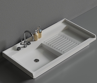 Bathroom basin ceramic basin integrated basin 3d model