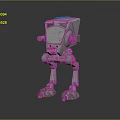 Mechanical Armored Walker Robot With Reinforced Legs And Joint Mechanisms