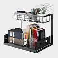 Bathroom Wall Cabinet Double Layer Black Metal Storage With Toiletries Towel Essentials