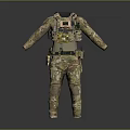 Military Camouflage Full Body Tactical Gear With Vest And Utility Belt