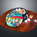 Modern iron box snack box biscuit box 3d model