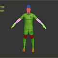 Man Standing in Yellow Goalkeeper Uniform With Spartech Number 24 White Gloves and Orange Cleats