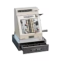 Vintage Commercial Cash Register Equipment With Mechanical Keys And Cash Drawer