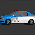 Blue Toy Police Cars With Red Lights And POLICIA AIDUOA Logos