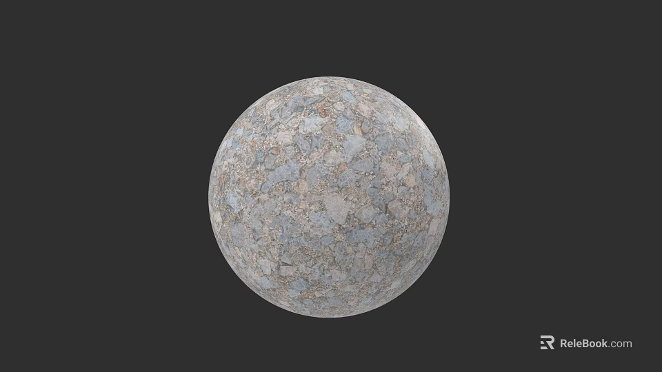 3D Microtopography Terrain Model Showcasing Detailed Textured Spherical Surface Features 3d model 
