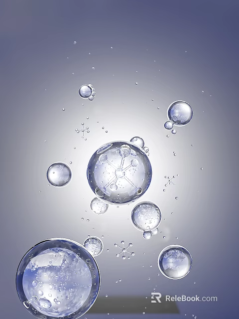 Perfume Cosmetics With Transparent Bubbles And Molecular Structure For Lightweight Fresh Scent 3d model