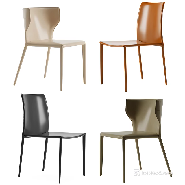 Modern Dining Chairs With Multiple Colors Elegant Sleek And Streamlined Leg Design 3d model 