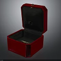 Elegant Red Open Box With Dark Interior For Daily Necessities Storage 3d model