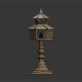 Traditional Multi layered Tower Shaped Ornament Decorative Piece Set With Carved Square Base