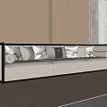 New Chinese Style Multi-person Sofa One-word Sofa Three-person Sofa Pillow 3d model