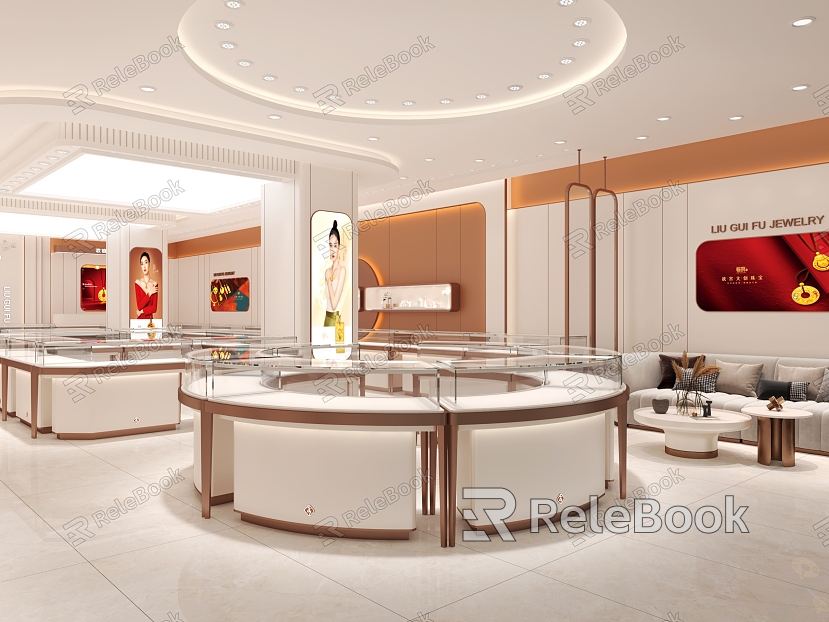 Jewelry Store Gold Store Jewelry Store Jewelry Let Liu Guifu Jewelry model