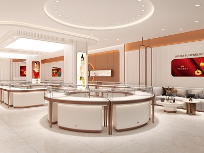 Jewelry Store Gold Store Jewelry Store Jewelry Let Liu Guifu Jewelry 3d model