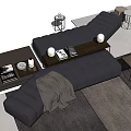 Modern sofa stool sofa coffee table combination 3d model