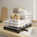 Chopsticks tube double-layer dish rack 3d model