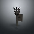 Vintage Metal Wall Lantern With Grille Shade And Mounting Plate For Outdoor Use
