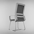 Gray Office Chair With Armrests Metal Frame And Modern Fabric Design