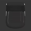 Modern Sleek Office Chair With Leather Striped Backrest And Seat Cushion