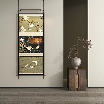 New Chinese Style Abstract Hanging Painting 3d model