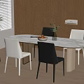 Dining table and chair 3d model
