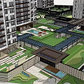 Modern High Rise Residential Complex With Green Spaces Road Layout And Urban Design