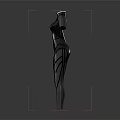 Modern Black Bodysuit Sculpture With Diamond Pattern Smooth Surface Short Sleeves And High Neck