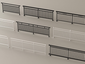 Railing Fence Guardrail Stainless Steel Guardrail Railing Metal Railing 3d model