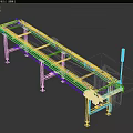 Conveyor belt with hopper 3d model