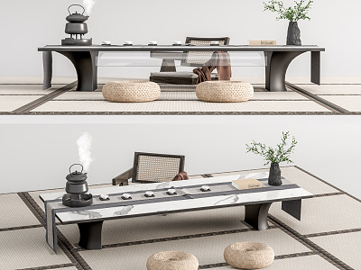 Japanese Tea Table and Chair Tatami Tea Table and Chair Futon Leisure Chair Tea Set Tatami Carpet model