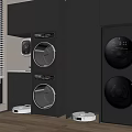 Modern Gray Balcony Cabinet With Built In Washer Dryer And Storage Solutions