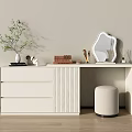 Modern Dressing Table Dressing Table Dressing Stool Crystal Stool Makeup Mirror Dressing Table Makeup Table 3d model