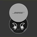 Bose White True Wireless Earbuds With Open Lid Charging Case And Ear Hooks 3d model
