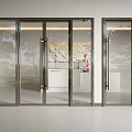Modern Glass Double Doors With Sleek Metal Frame For Interior Entrance Design