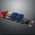 Different Toy Vehicle Models Featuring Fire Truck Ambulance Blue Van And Police Car