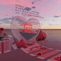 Sweet Confession Day Heart Shaped Photo Check In Spot With Hello 2025 Diamond And Roses