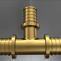 Brass T Shaped Pipe Fitting For Plumbing 3d model