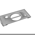 White Rectangular Mechanical Component With Circular Hole And Small Opening Structure