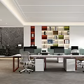 Public office area Open office area 3d model