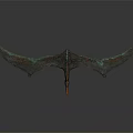 Flying Prehistoric Pterosaur Model With Long Beak Horn And Metallic Wing Structure