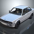 BMW Silver Classic Sedan With Black Wheels And Retro Exterior Design