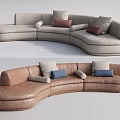 Modern Multiplayer Sofa Curved Sofa Shaped Sofa 3d model