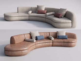 Modern Multiplayer Sofa Curved Sofa Shaped Sofa 3d model