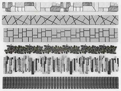 Stepping Stones Various Patterns And Materials For Garden Walkway Design 3d model